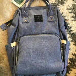 BNWT stylish baby LAND diaper backpack Purpleblue